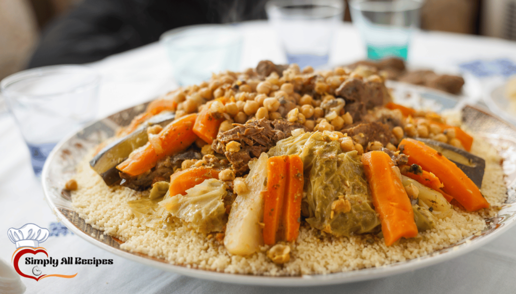 Fresh ingredients for Moroccan couscous