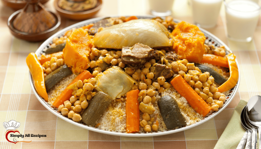 Mixing vegetables for traditional couscous dish