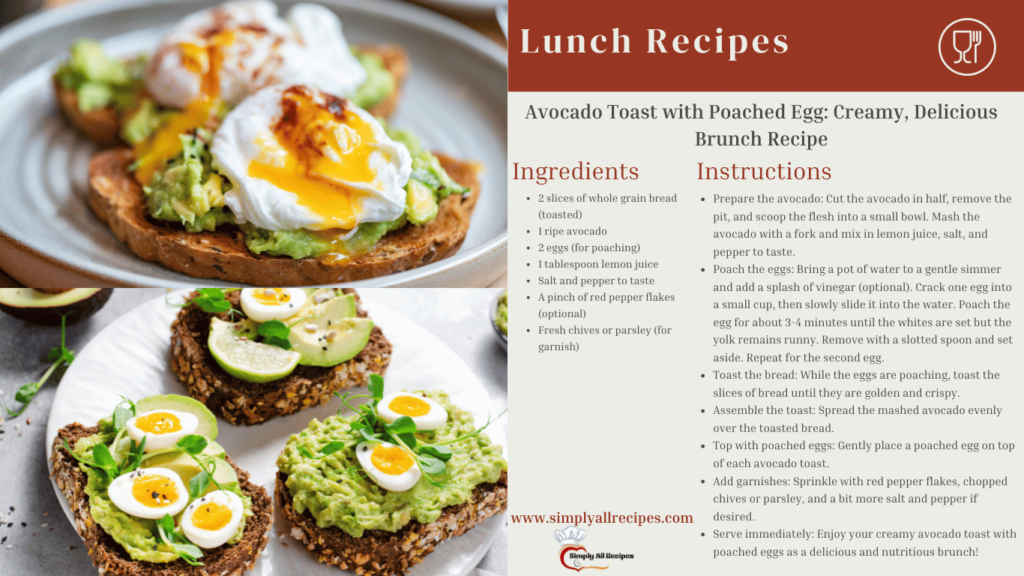 Avocado Toast with Poached Egg Creamy, Delicious Brunch Recipe