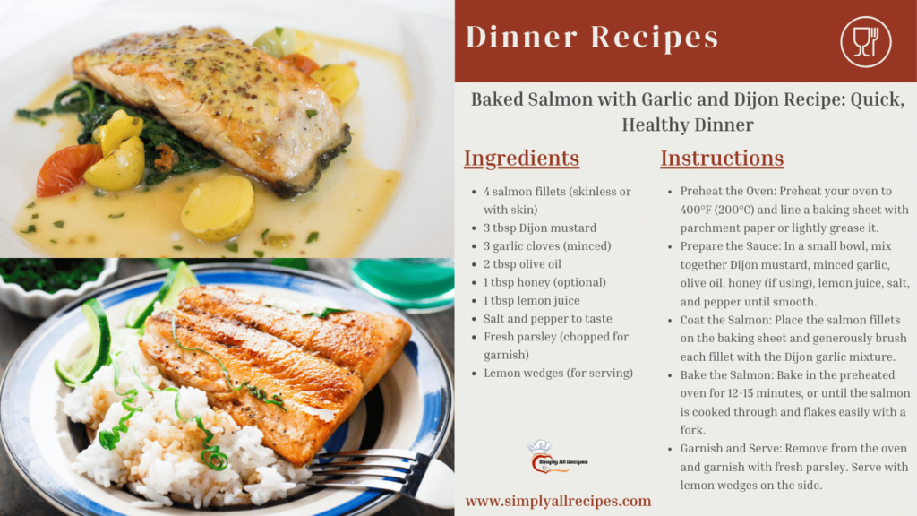 Baked Salmon with Garlic and Dijon Recipe Quick, Healthy Dinner