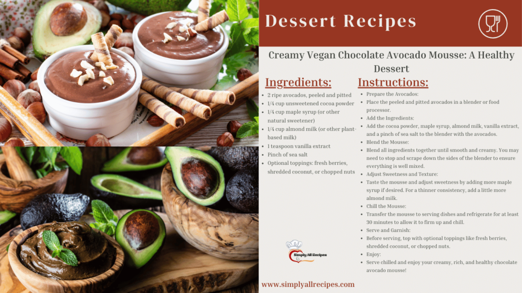 Creamy Vegan Chocolate Avocado Mousse A Healthy Dessert