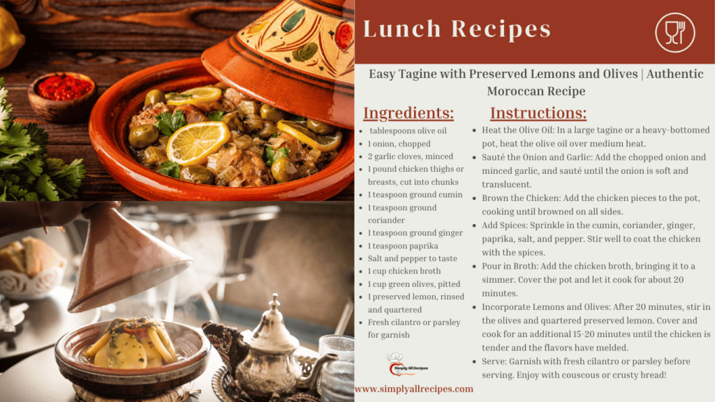 Easy Tagine with Preserved Lemons and Olives  Authentic Moroccan Recipe