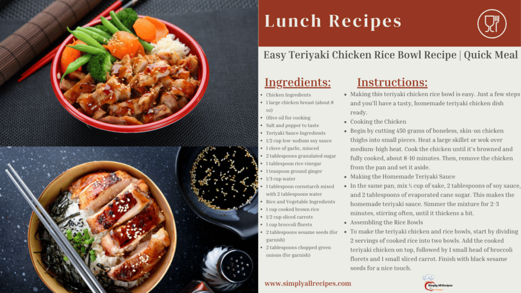 Easy Teriyaki Chicken Rice Bowl Recipe  Quick Meal