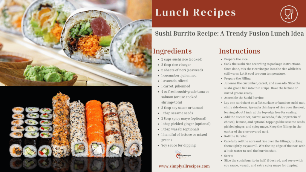 Sushi Burrito Recipe A Trendy Fusion Lunch Idea