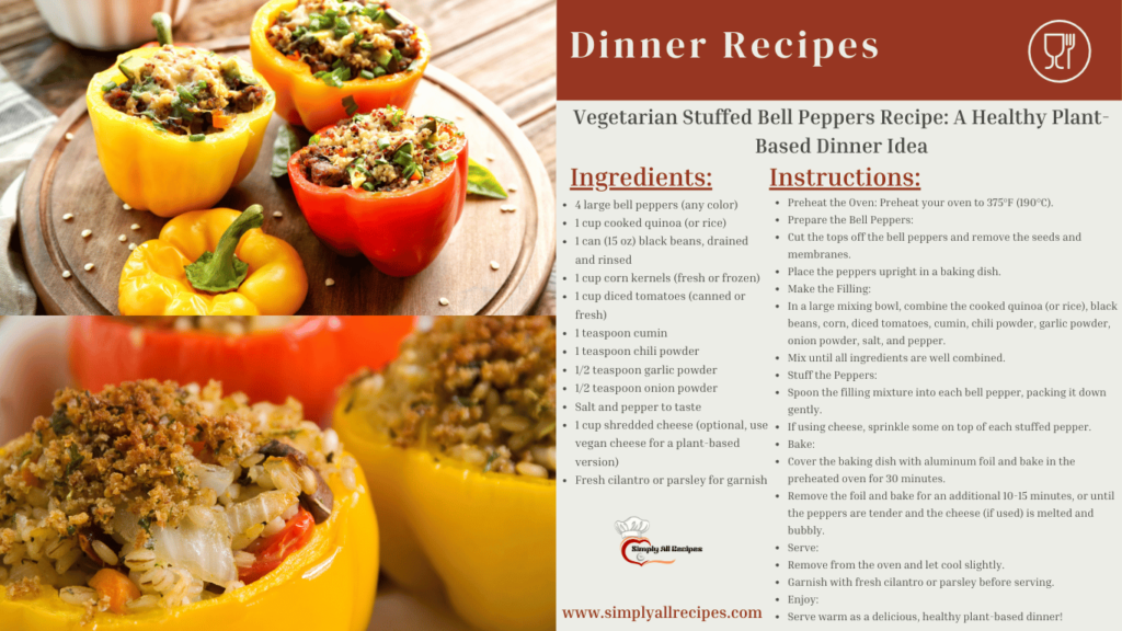 Vegetarian Stuffed Bell Peppers Recipe A Healthy Plant-Based Dinner Idea