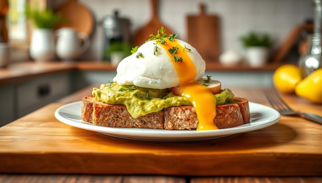 Top each avocado toast with crispy bacon, roasted cherry tomatoes, and a poached egg. Add fresh arugula leaves for extra flavor and texture.